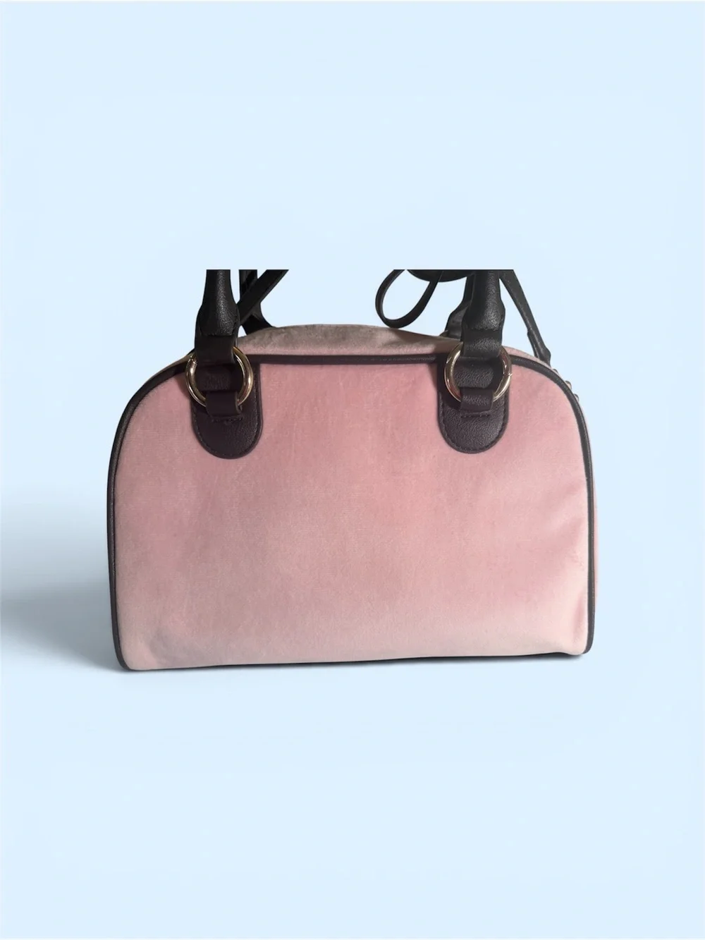 Juicy Couture Retro Chic Bowler Style Purse in Flamingo/Chocolate NEW